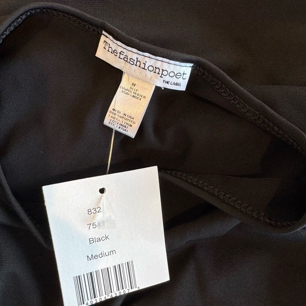 The Fashion Poet Black Ruffle Dress Medium Nwt Bodycon Cocktail Wedding Guest — image 6 of 6